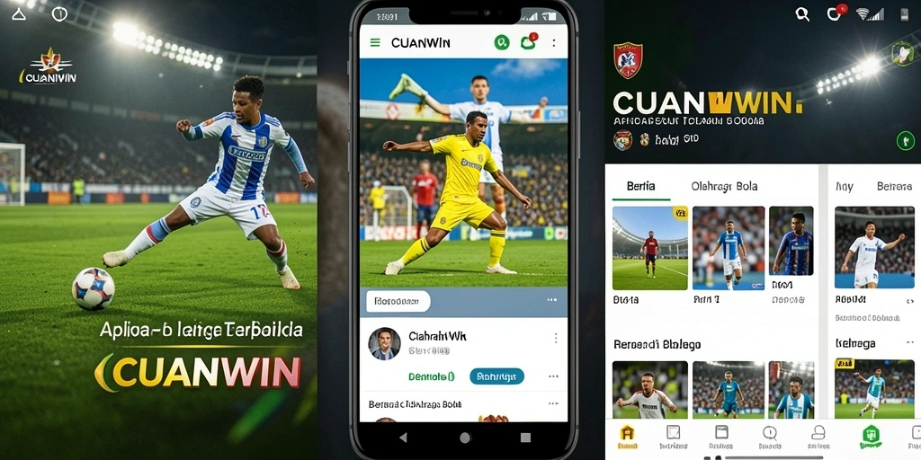 Antarmuka CUANWIN yang menampilkan berita olahraga bola terkini.