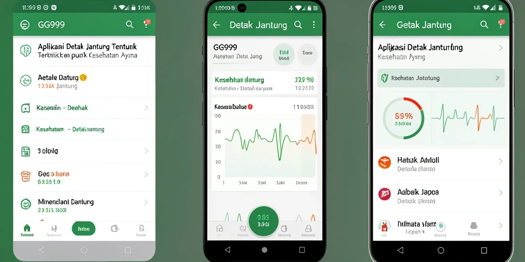 Antarmuka GG999 yang menampilkan fitur detak jantung dengan jelas dan informatif.