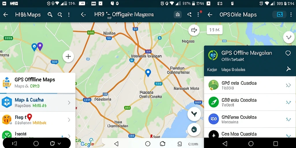 Antarmuka aplikasi HR89 yang intuitif untuk navigasi peta offline.