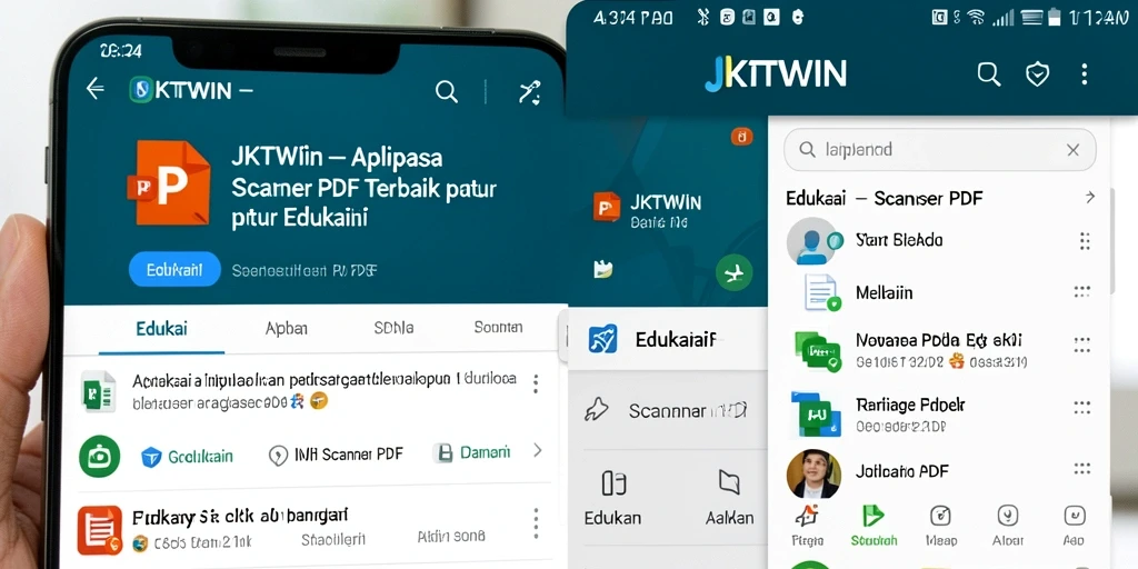 Antarmuka pengguna JKTWIN saat melakukan pemindaian PDF.