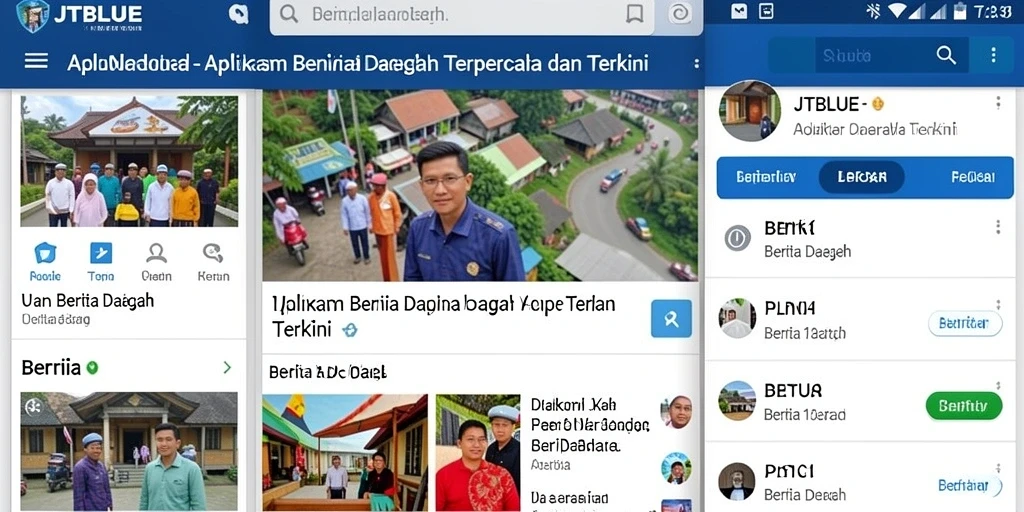 Tampilan antarmuka aplikasi JTBLUE yang modern dan user-friendly.
