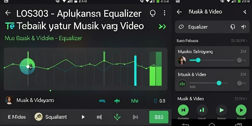 Tampilan antarmuka LOS303 dengan fungsi Equalizer yang menarik dan fungsional.