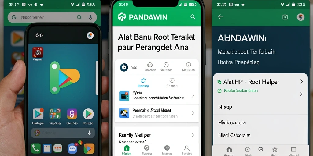 Tampilan antarmuka intuitif dari PANDAWIN untuk membantu rooting perangkat.