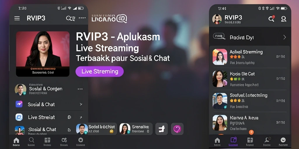 Antarmuka intuitif RVIP3 untuk Live Streaming yang menarik.