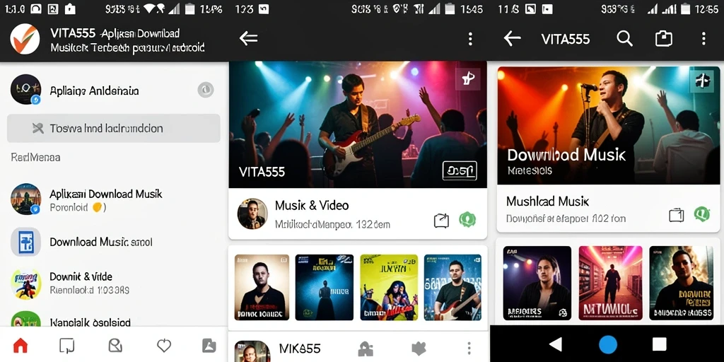 Tampilan antarmuka VITA555 yang ramah pengguna untuk Download Musik.