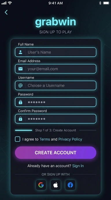 Panduan Registrasi Akun Baru Grabwin di Android