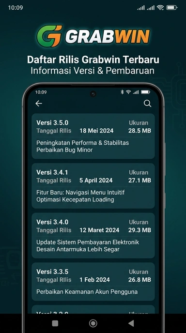 Riwayat Versi Aplikasi Grabwin untuk Android